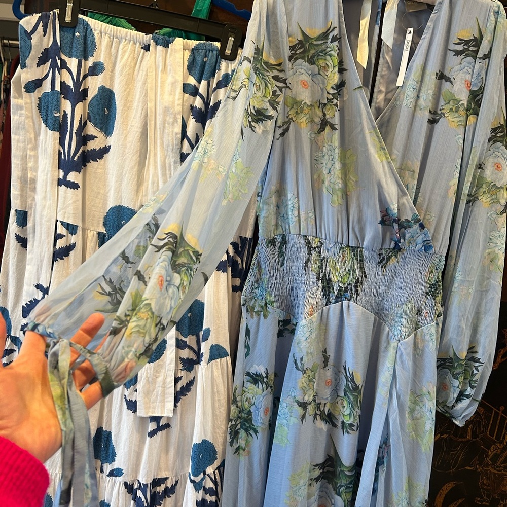 ASOS Design Floral Blue Maxi Dress